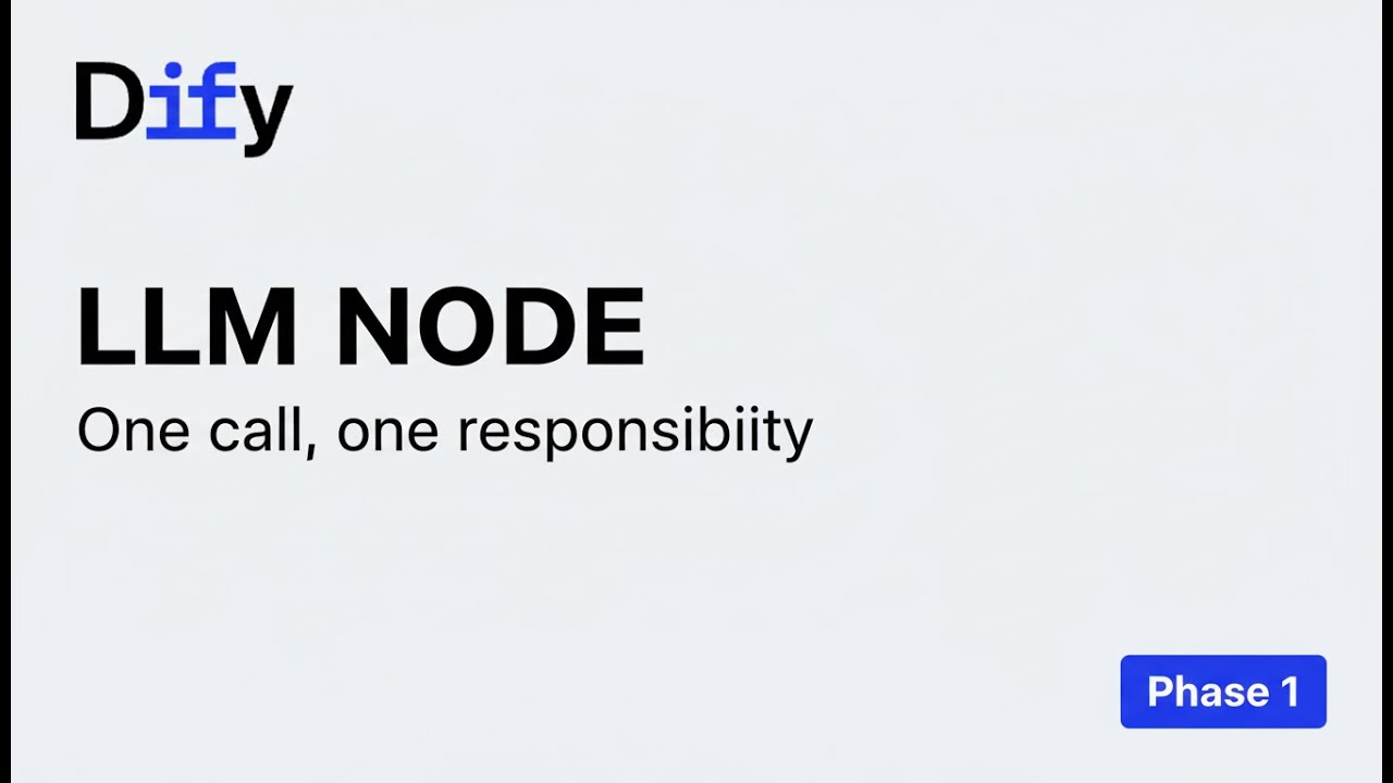 Dify Workflow – Phase 1 | LLM Node: Single-Responsibility Model Calls