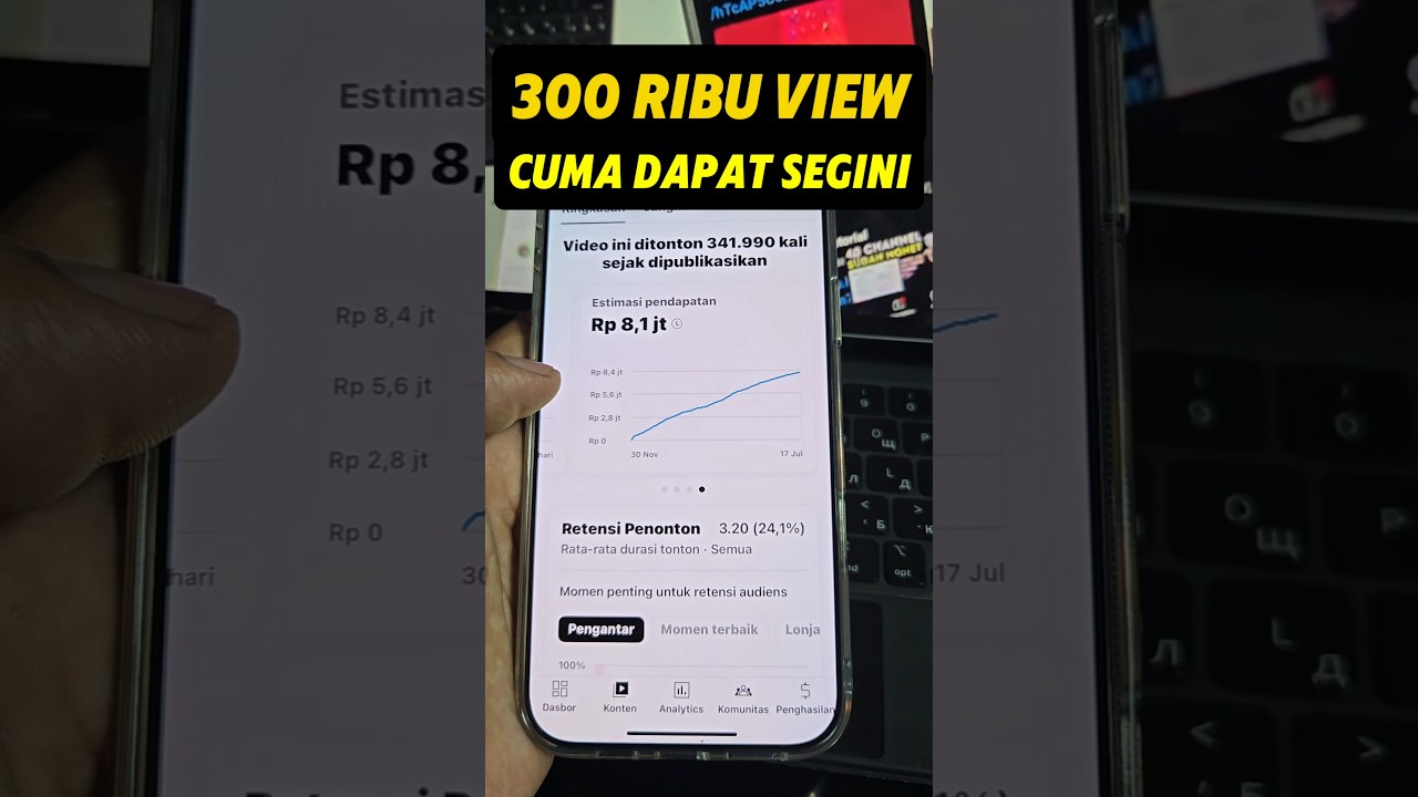 Bikin Kaget‼️Penghasilan Video Youtube 300 Ribu View‼️Gaji Youtube 2025