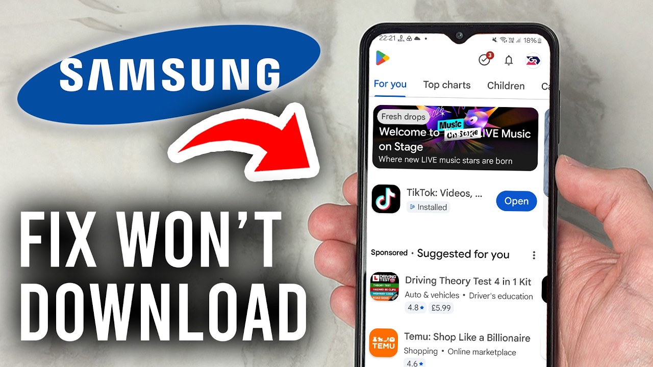 How To Fix Samsung Phone Not Downloading or Installing Apps - Tutorial