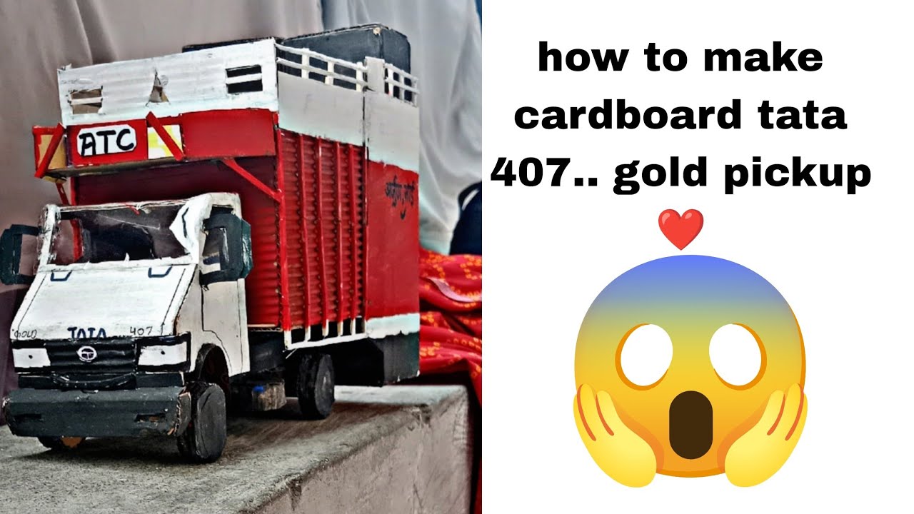 how to make cardboard tata 407.. gold pickup ❤️#struggle #like #support #cardboard