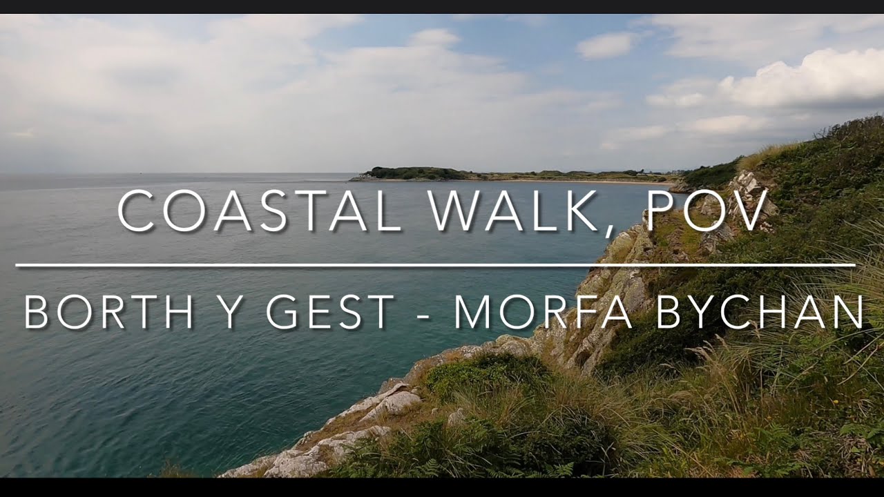 4K Coastal walk, Borth y Gest - Black Rock Sands POV