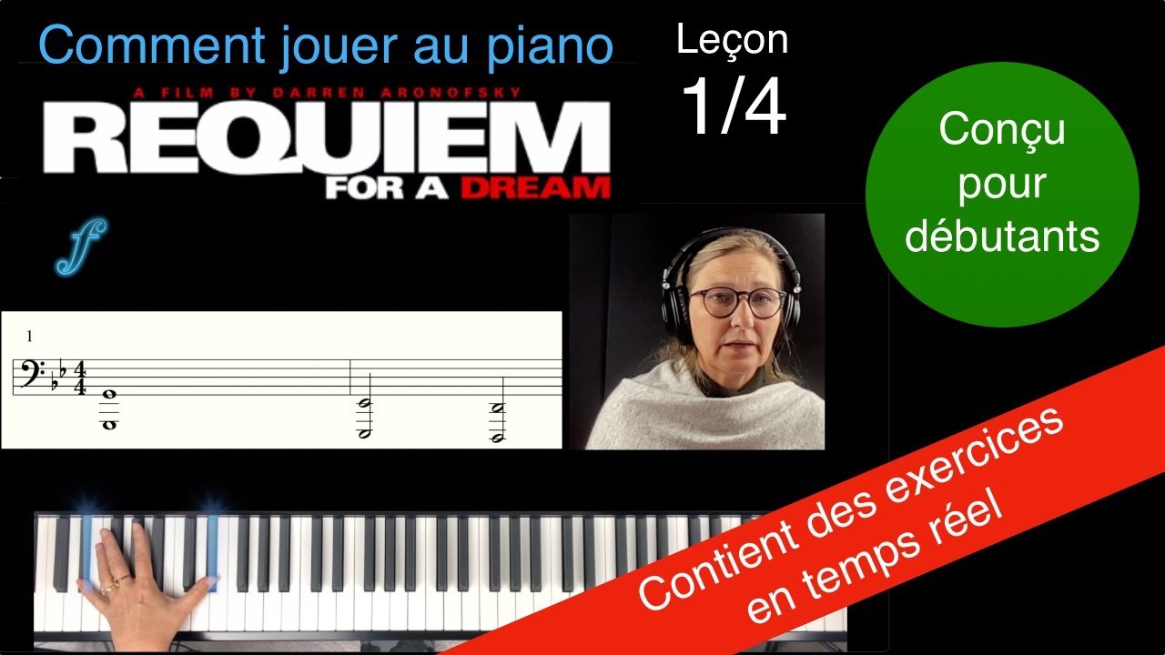 Cours de piano progressif et entraînement en temps réel: Requiem For A Dream - Clint Mansell