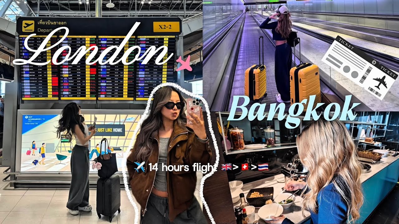 London ➡️ Bangkok vlog ✈️  (ဒီလောက်ပင်ပန်းမယ်မထင်ခဲ့ဘူး) #flight #bangkok #airport 