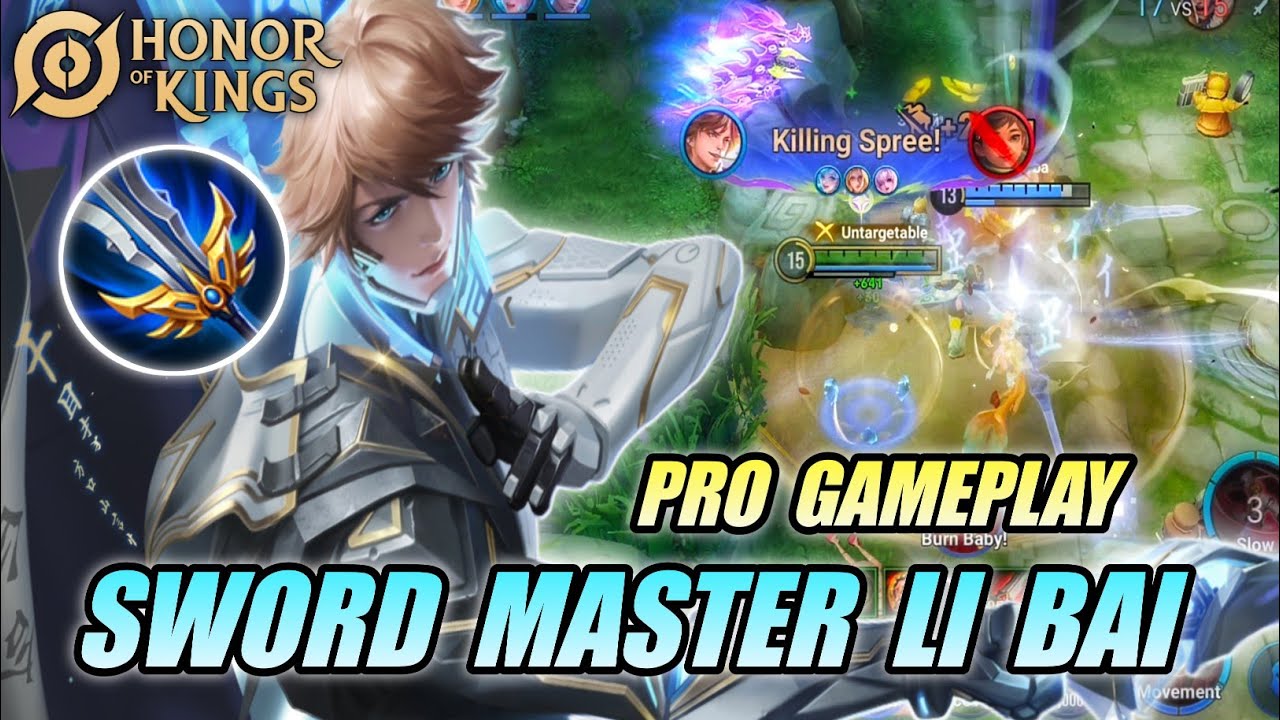 SWORD MASTER LI BAI HONOR OF KINGS (HOK) FAST & EASY KILLING ENEMY | PRO GAMEPLAY TECHNIQUE