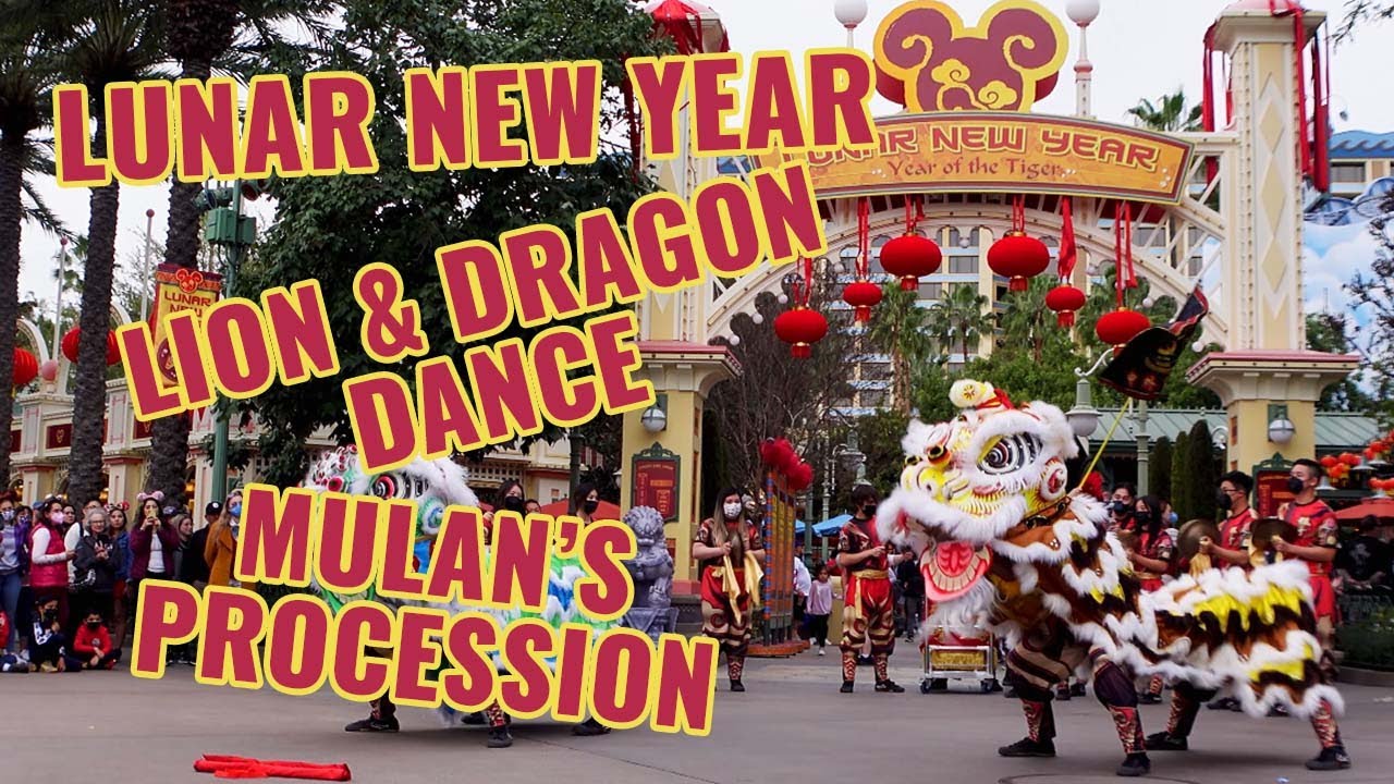 [4K] Lion and Dragon Dance - Lunar New Year Celebration 2022 at Disney California Adventure