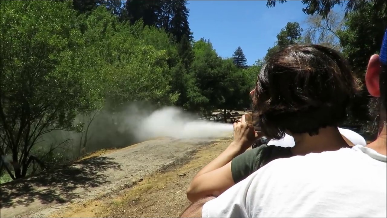 Boiler Blow-Down of locomotive on Roaring Camp Railroad