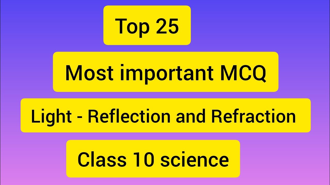 Most important MCQ questions of light reflection and refraction Class 10 Science 