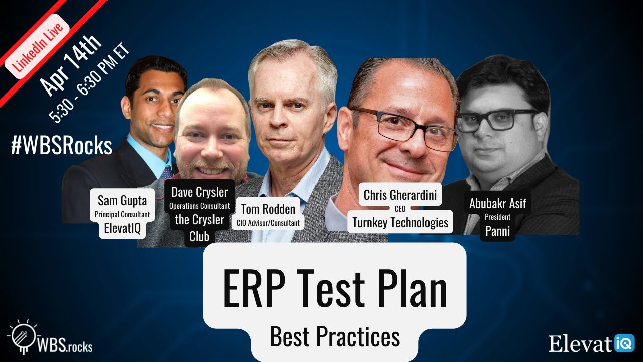 ERP Test Plan Business Processes Best Practices