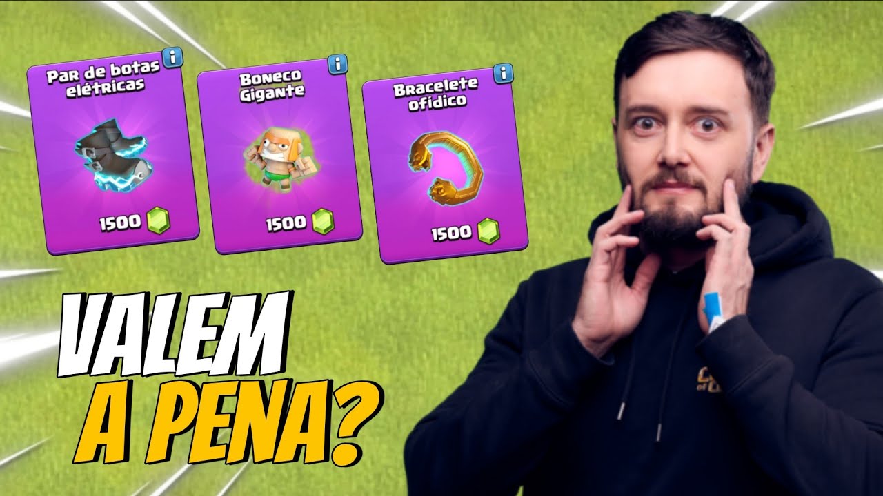 QUAIS EQUIPAMENTOS COMPRAR COM 1500 GEMAS EM CADA CENTRO DE VILA !