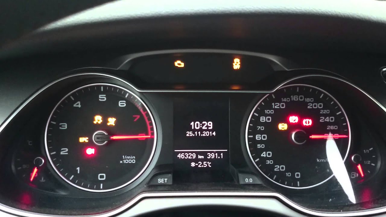 Audi A4 (8K0) B8FL тест стрелок перед стартом