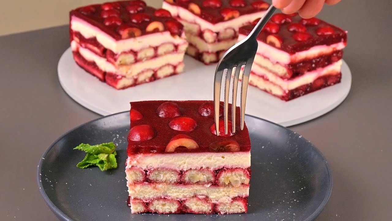 CHERRY TIRAMISU Recipe! No Eggs, No-Bake Dessert!