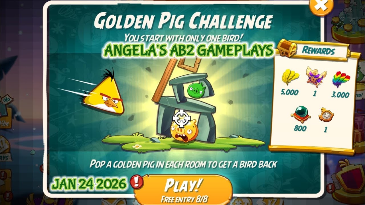 Angry birds 2 The golden pig challenge 24/01/2026 - 26/01/2026 No gems required !