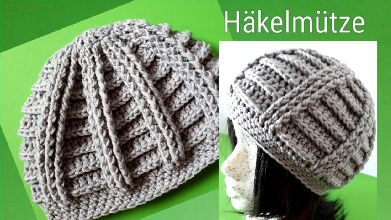 Häkelmütze Nr. 5, Mütze mit Reliefstäbchen häkeln