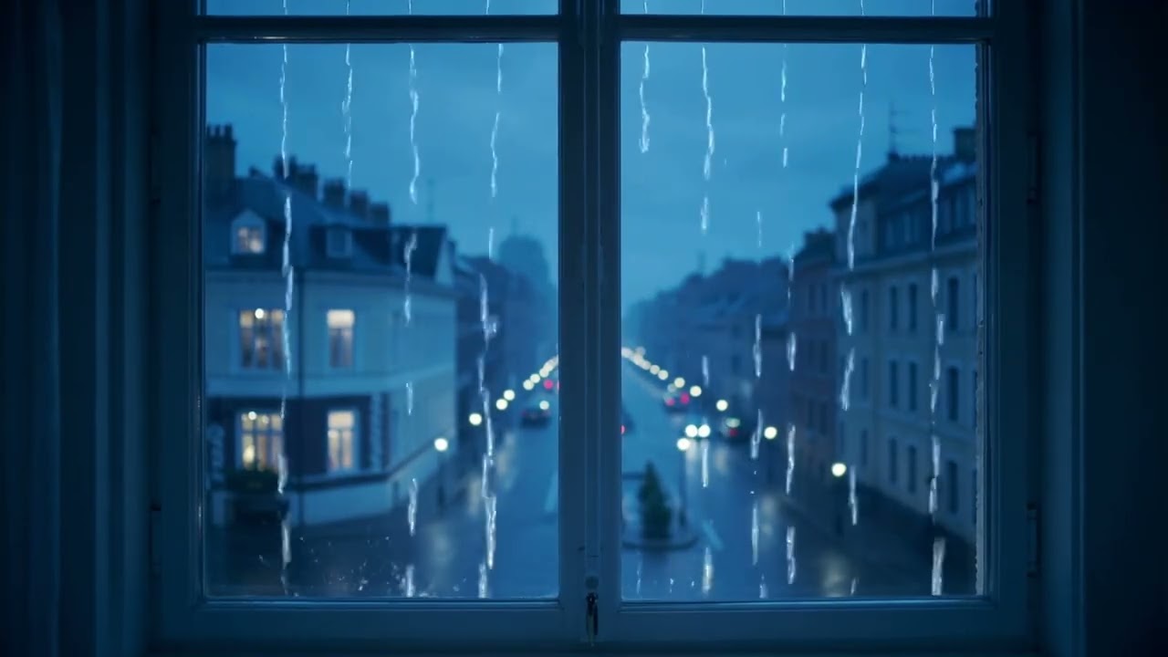 Relaxing Rain on Window 🌧️ Static View for Sleep & Study | Cozy Ambience 4K