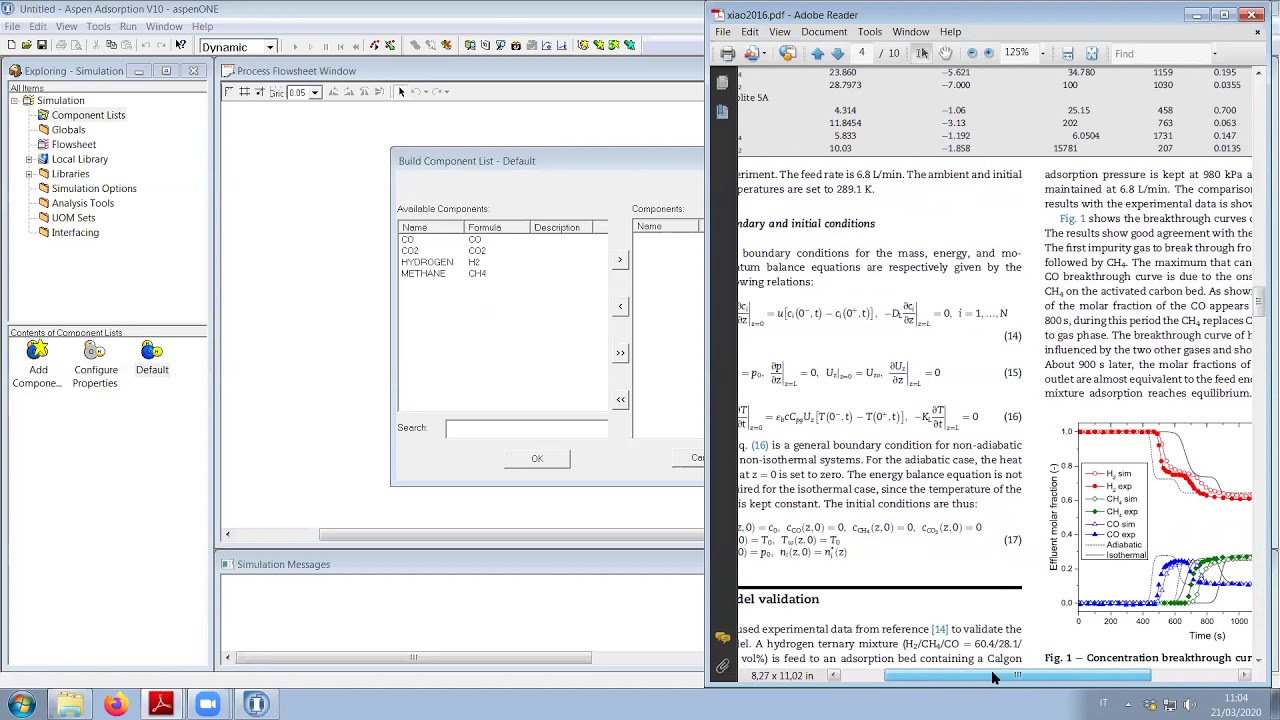 Hydrogen pressure-swing purification using Aspen Adsorption 1/2
