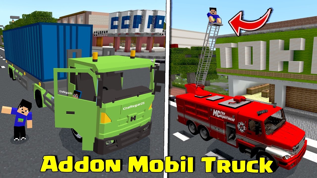 ADDON MOBIL TRAILER KONTAINR DAN PEMADAM KEBAKARAN DI MCPE