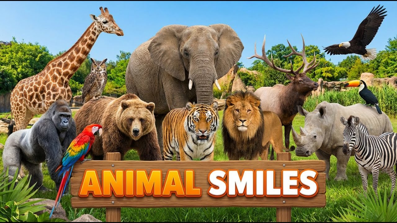 Cute Animal And Sound Elephant, Dog, Cat, Duck, Chicken, Parrot, Goat, Sheep, Wolf, Panda, Fox.....