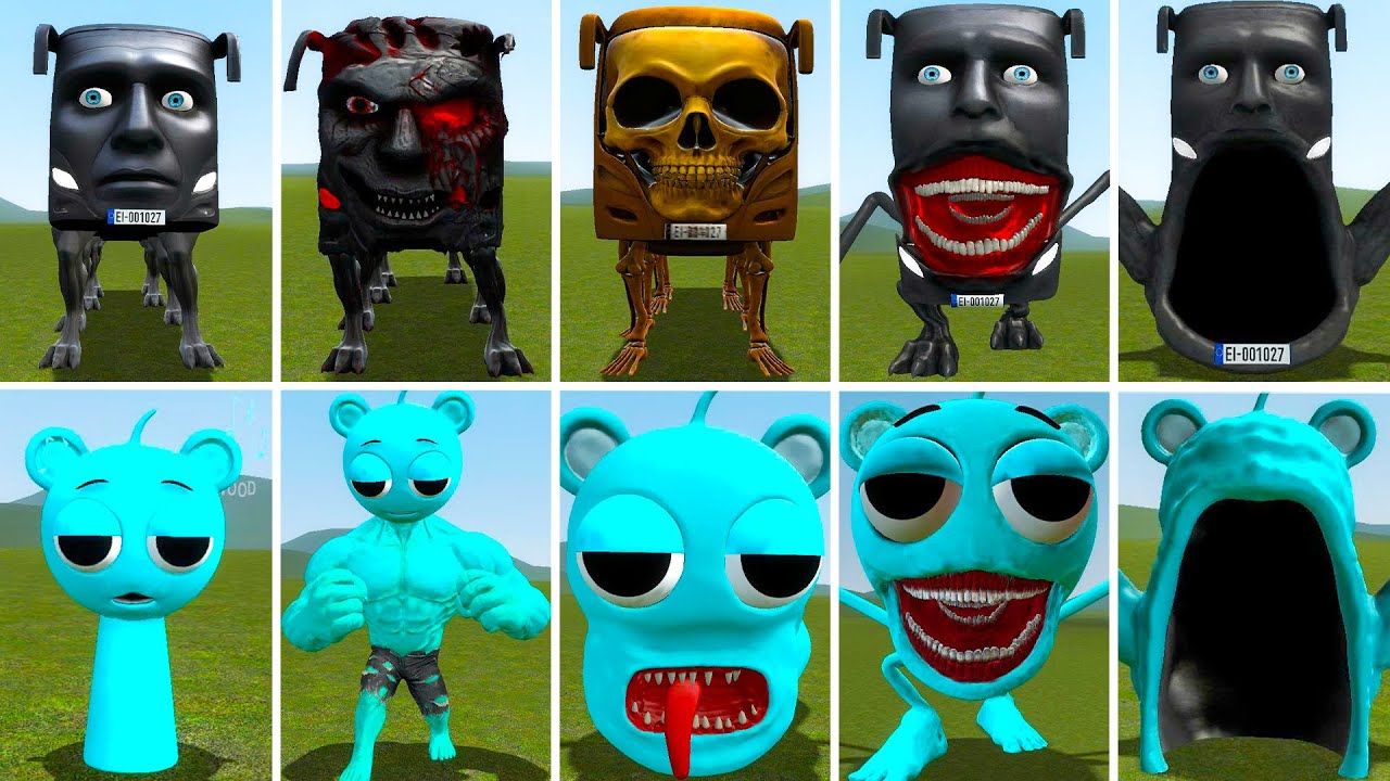 EVOLUTION OF ALL RANG RING RENG BUS IRENG BRAINROT VS ALL SKY (BLUE) SPRUNKI FAMILY In Garry's Mod!