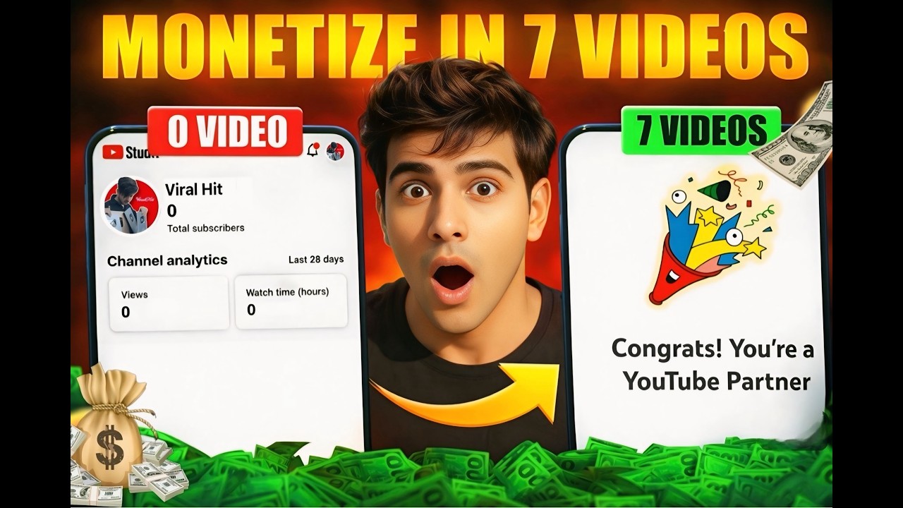 I MONETIZED my Youtube channel in just 7 VIDEOS to PROVE it’s not LUCK | How to grow youtube channel