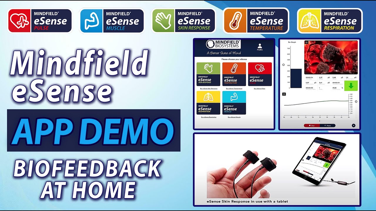 Mindfield eSense App, mobile Biofeedback - short demonstration - 2023