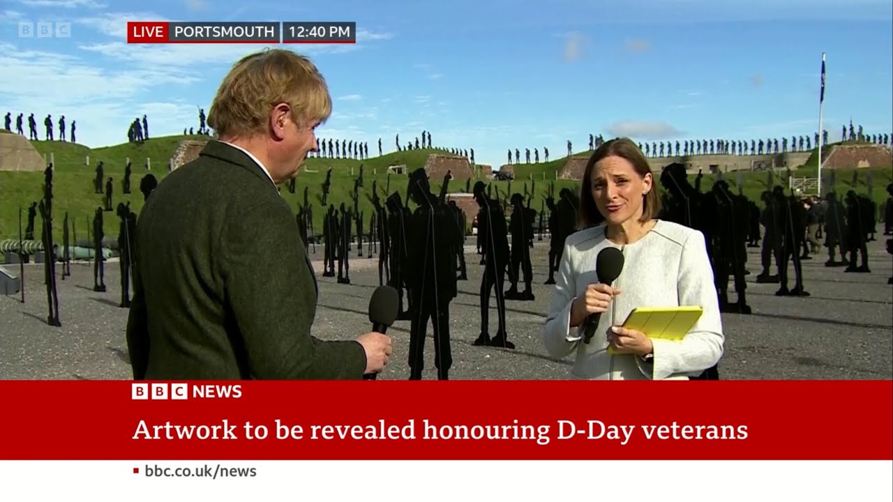 BBC South Today Live - 'Standing with Giants' artwork unveiled in Portsmouth