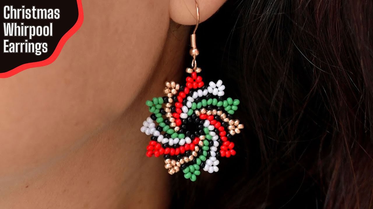 EASY Christmas Whirlpool Earrings - Tutorial