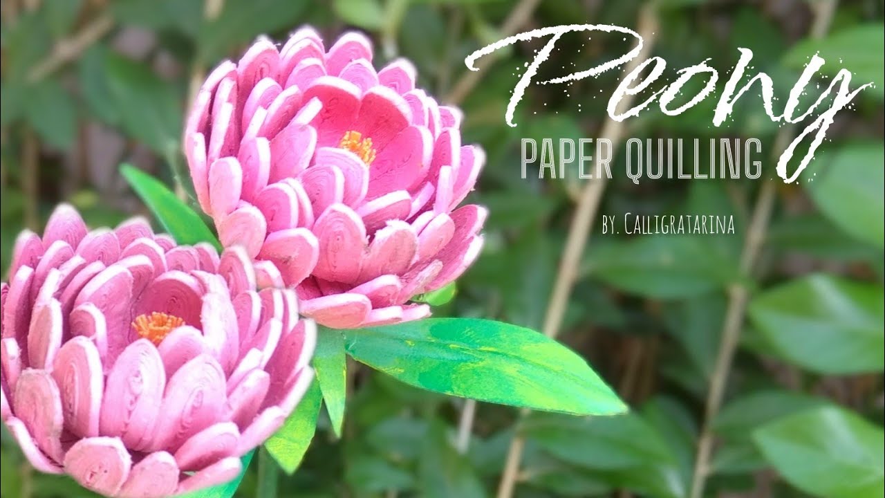 DIY Paper Quilling Flowers Tutorial | how to make quilling flower ( Peony)