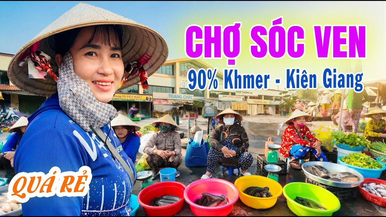 Quá Bất Ngờ! 90% Người Khmer Sinh Sống | Chợ Sóc Ven Gò Quao Rau Cá Đồng Sao Quá Rẻ