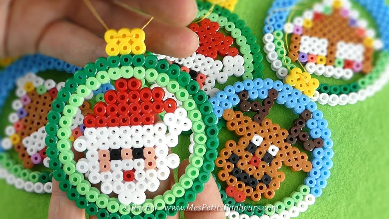 DIY - Boules PÈRE NOËL et son Renne RUDOLPH en Perles Hama