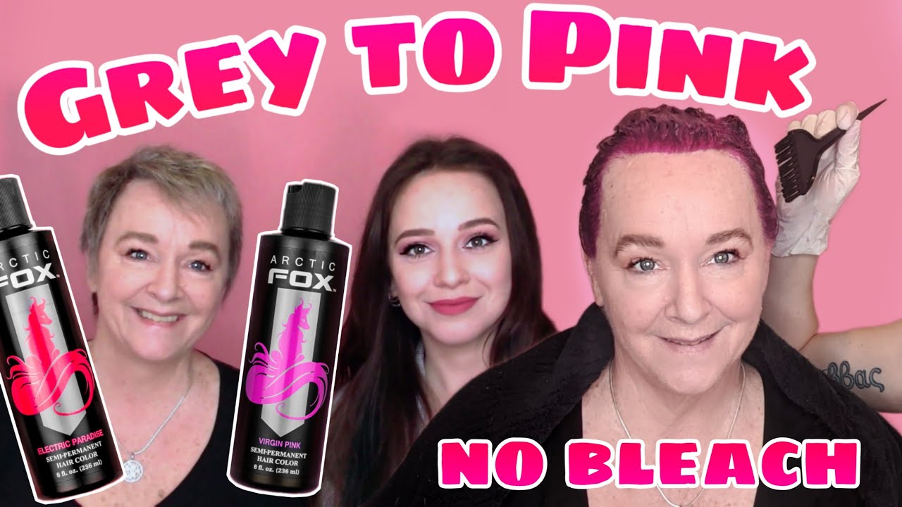 Dying My Mom's Hair Pink! | Arctic Fox Virgin Pink and Electric Paradise on Natural Grey Hair
