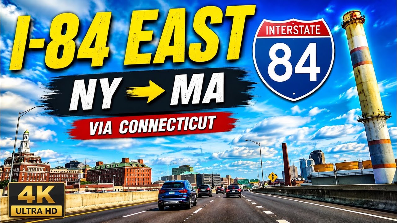 Interstate 84 East | Brewster New York to Sturbridge Massachusetts | 4K Scenic Road Trip - 8/25/24