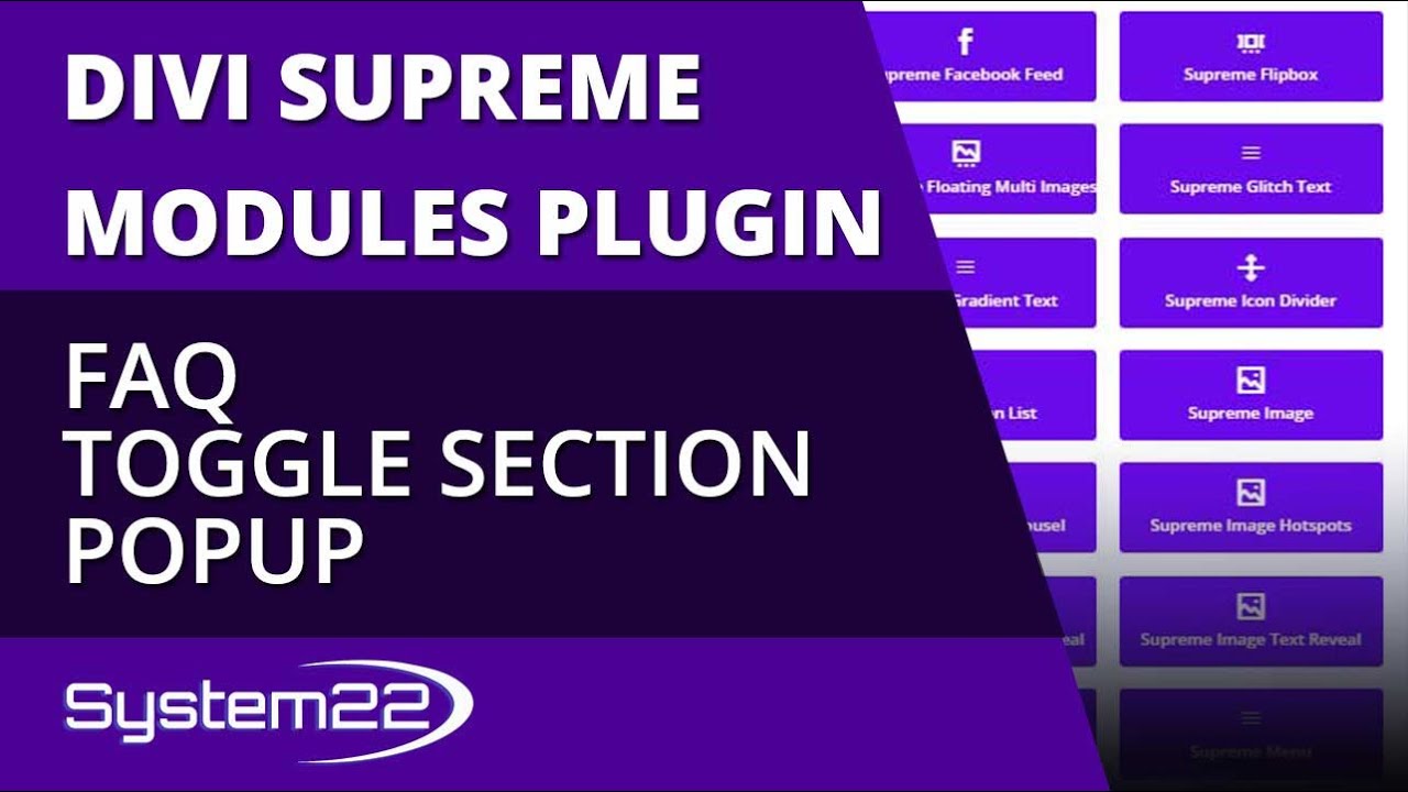 Divi Theme Supreme Modules Plugin FAQ Toggle Section Popup 👍