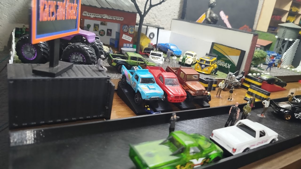 DIORAMAS PARA MINIATURAS HOTWHEELS E OUTRAS MARCAS NA ESCALA 1:64
