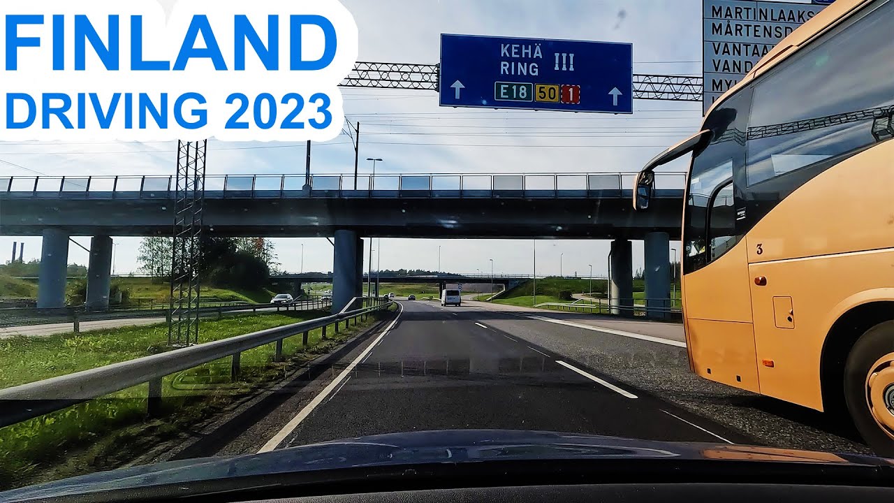 Driving on Ring 3 & E18 - Helsinki, Finland