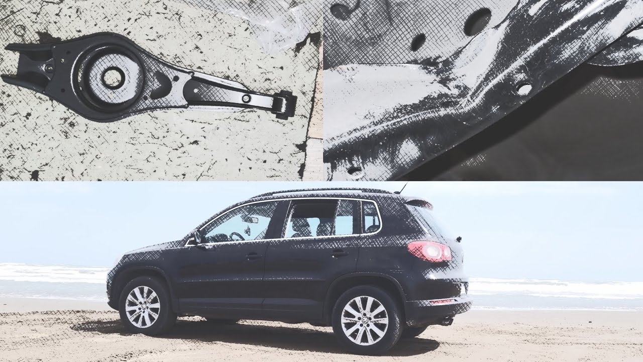 How to change rear suspension arm, rear control arm Volkswagen Tiguan 5N1, 5N2 2009 Track and field