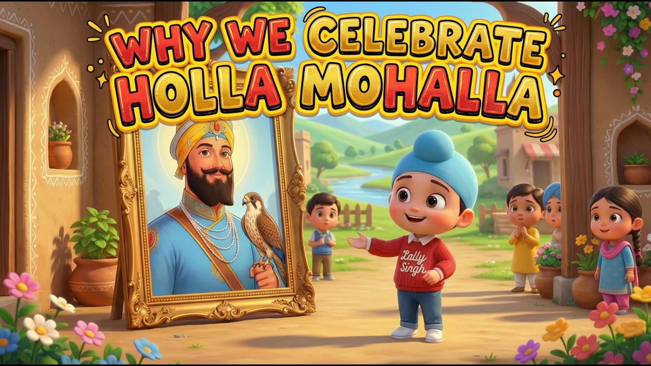 🚩 Holla Mohalla Explained for Kids | Sikh History & Bravery in Punjabi
