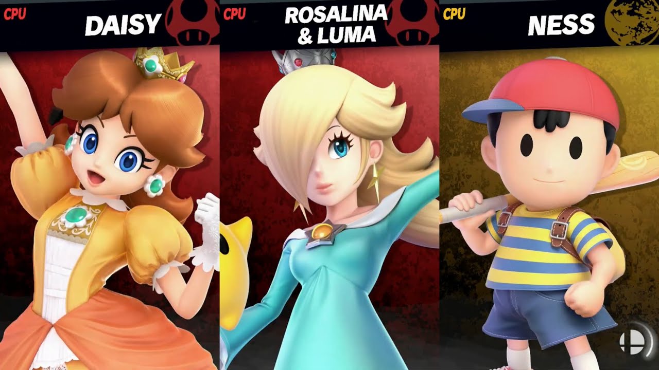 Super Smash Bros. Ultimate - Daisy and Rosalina vs Ness