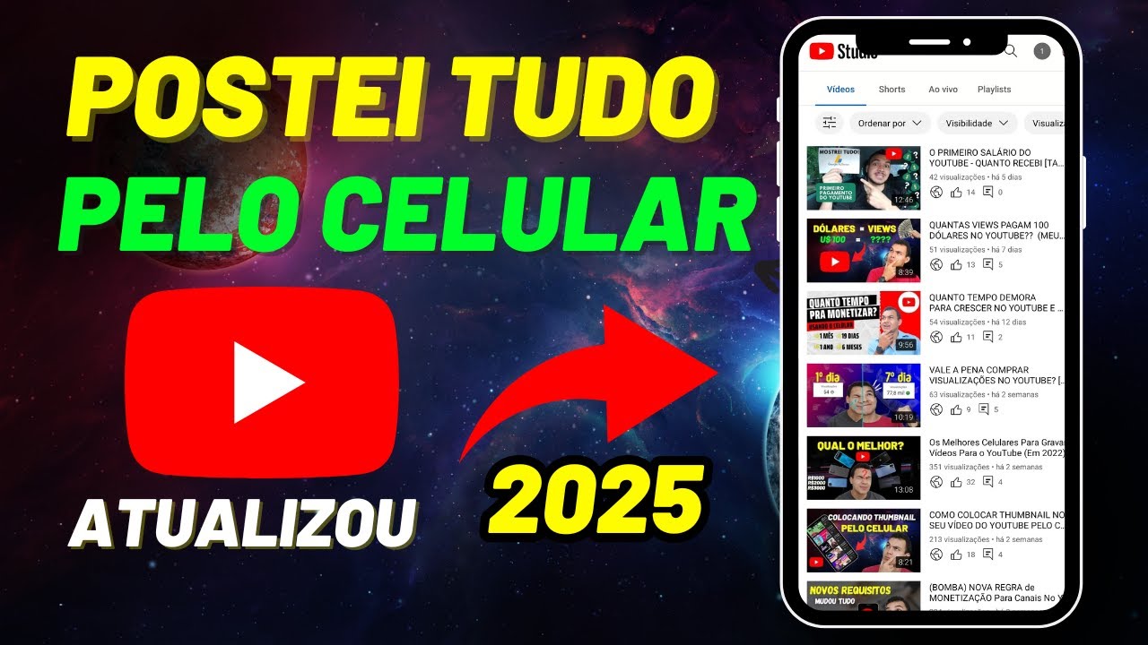 COMO POSTAR VÍDEO NO YOUTUBE PELO CELULAR DO JEITO CERTO EM 2025