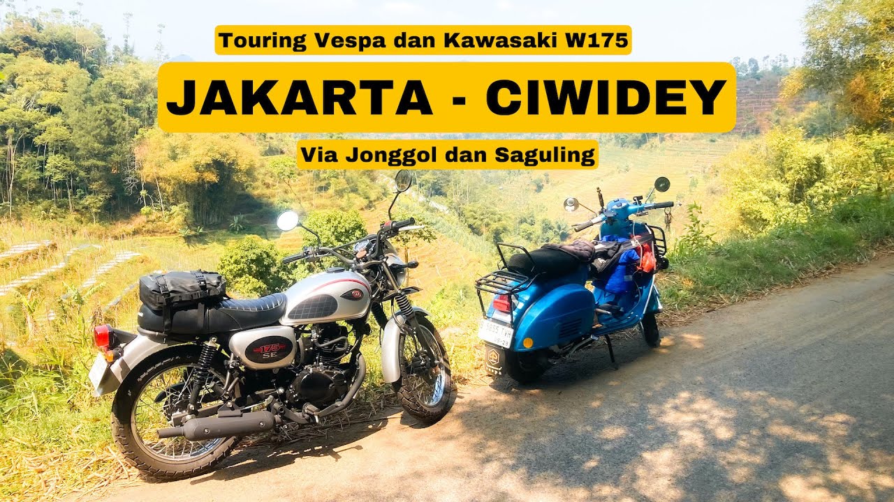 Touring Vespa & Kawasaki w175: Jakarta - Ciwidey via Jonggol dan Saguling. Makan di Warung Kabut.