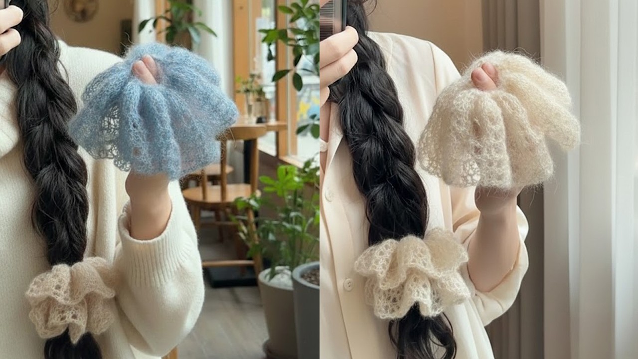 钩织马海毛发圈新手视频--Crocheting Mohair Tie Beginner Video