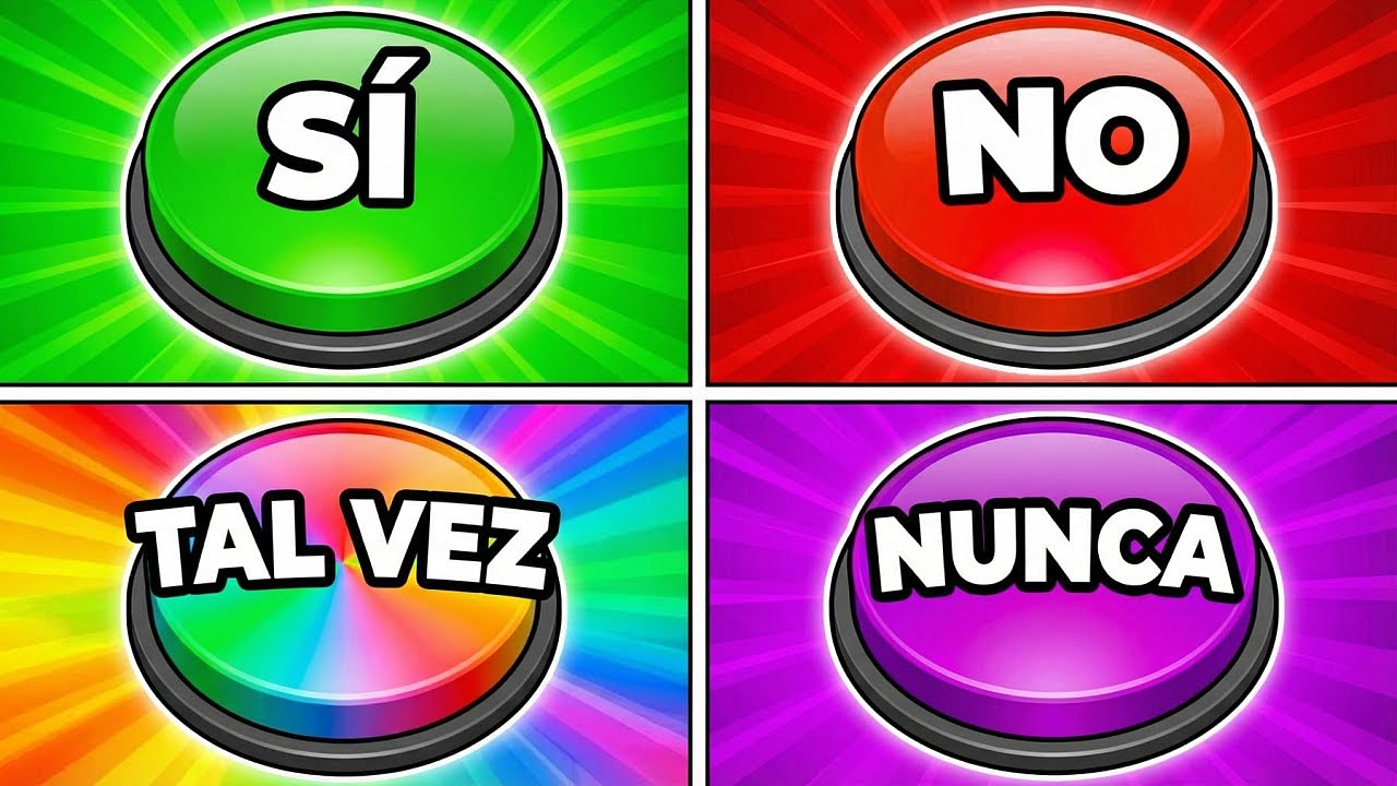 Elige un botón - ¿Sí, No, Tal vez o Nunca? 🟢🔴🟡🔵 Quiz Blitz