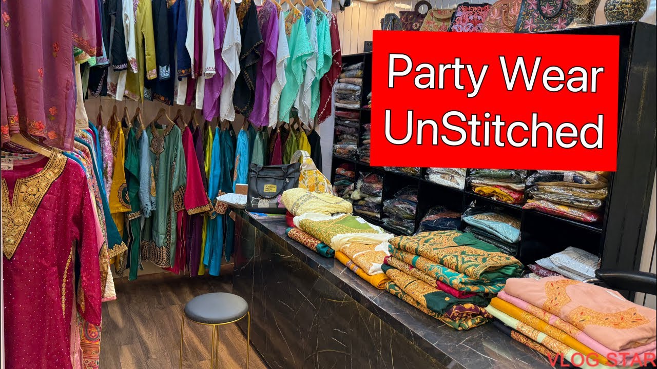 Party Wear Kashmiri Dress Material | Tilla Work Suits