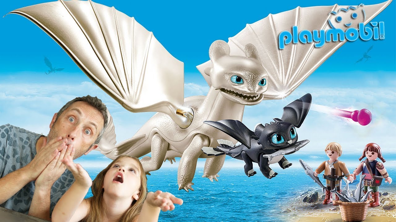 PLAYMOBIL Set 70038 : DRAGONS 3 ! Furie Éclair et bébé dragon Krokmou !