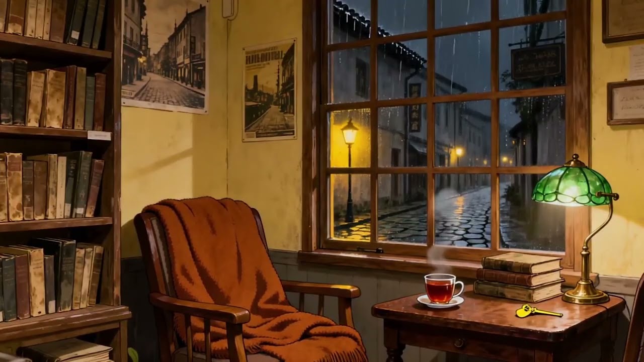 窗上雨痕映燈暖雨夜書店中紅茶伴讀忘流年#relaxing #rain #rainsounds #asmr #relax #SleepSounds #HeavyRain #RainSound #빗소리