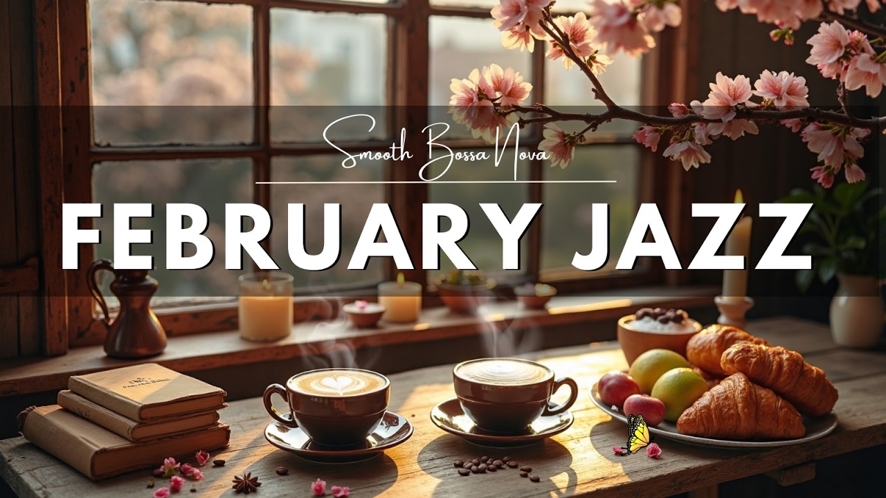 [February Jazz] ☕ Relaxing Bossa Nova Background Music & Positive Cafe Vibes to Brighten Your Mood