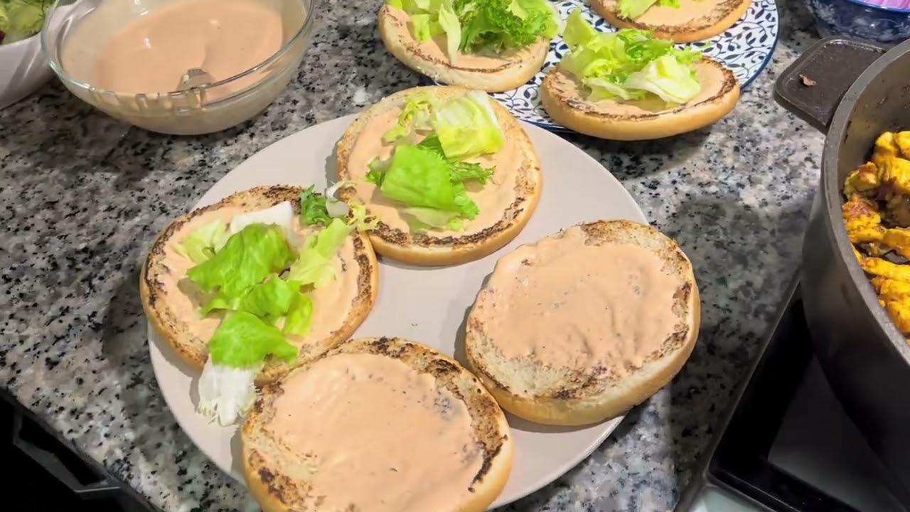 Homemade chicken hamburger 🍔 