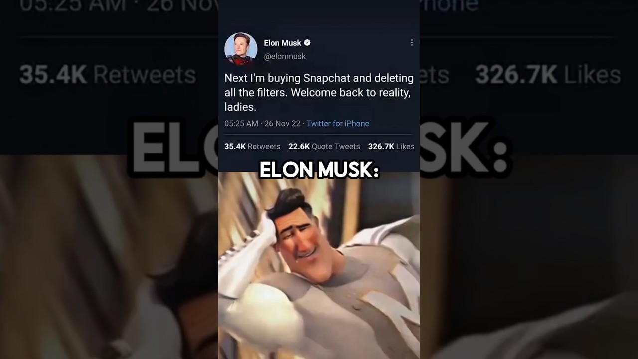 Elon Musk vs Snapchat filters  💀#metroman #elonmusk #memesdaily