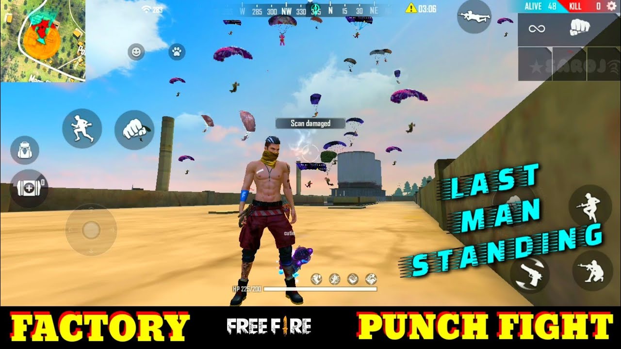 FREE FIRE FACTORY FIGHT BOOYAH 20 - FF FIST FIGHT ON FACTORY ROOF - GARENA FREE FIRE - FF FIST KING