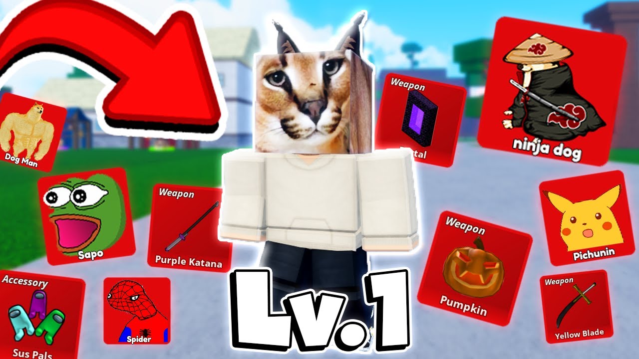 ZEREI o MEME SEA sendo F2P em 1 VIDEO *peguei todas os acessórios e espadas* - O FILME