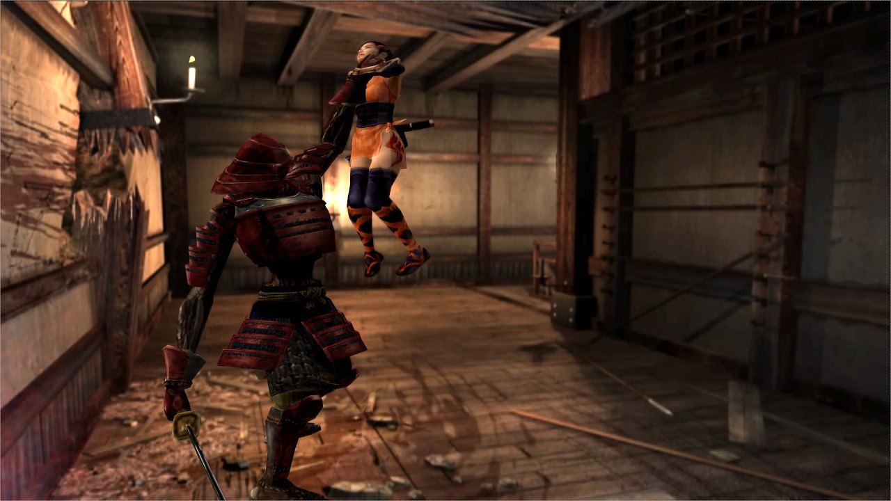 【鬼武者】首を絞められるかえで #1